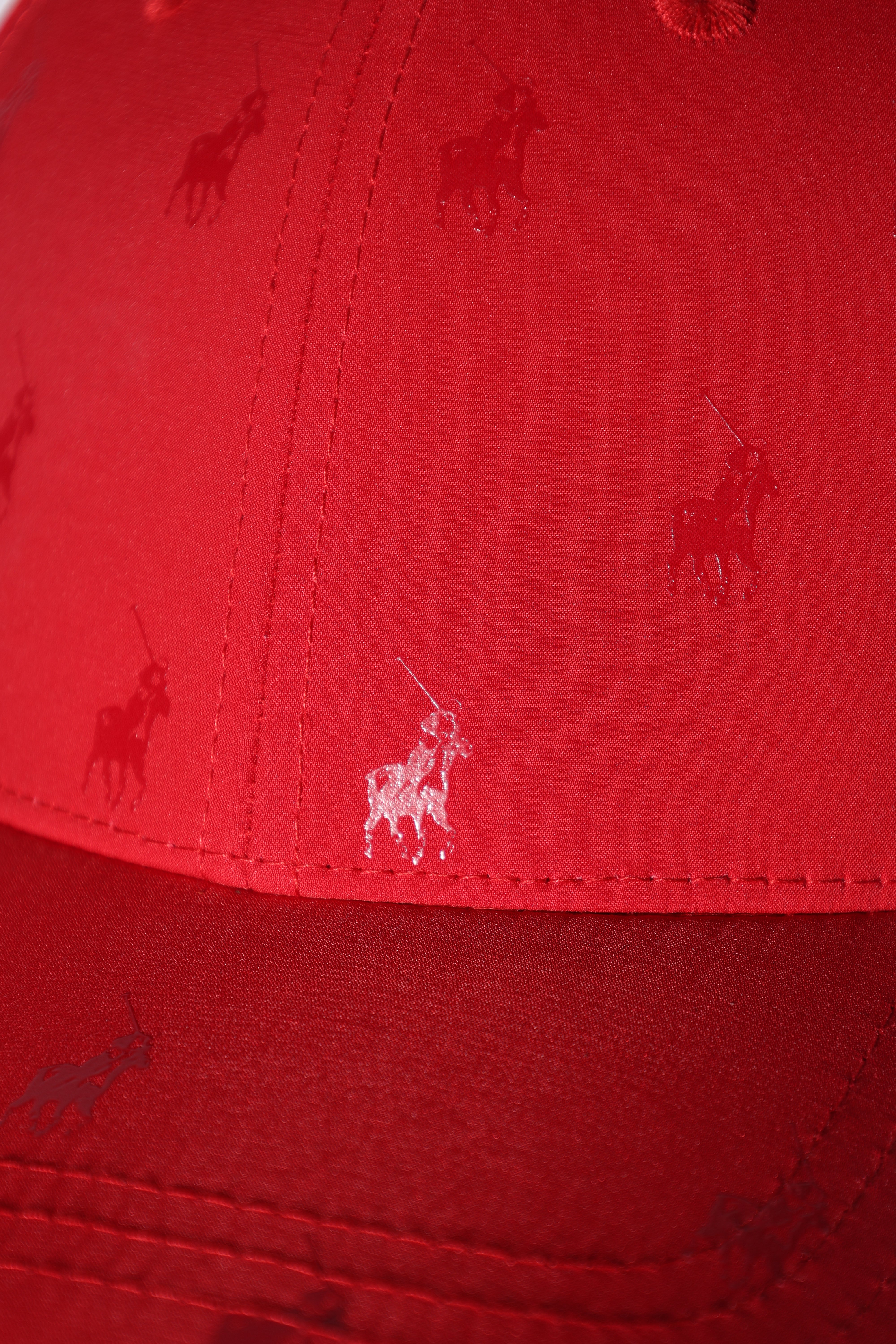 Polo Cap 6 Panel Monogram Peak Red